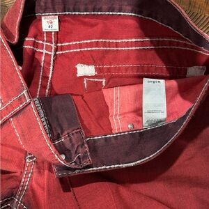 True Religion Red Jean Shorts for Men